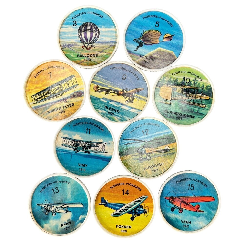 Jell-O Hostess Picture Wheel Flight Airplane 10pc Random Bundle Pioneers White